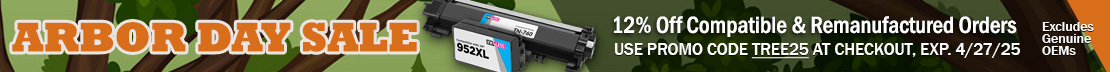 Get 12% Off Remanufactured and Compatible Ink & Toner Orders (excludes OEMs)