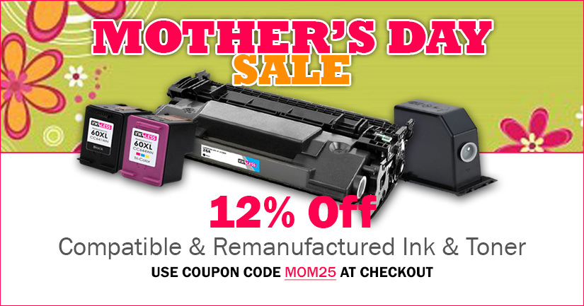 Get 12% off Compatible and Remanufactured Ink & Toner Cartridges (excludes OEMs)