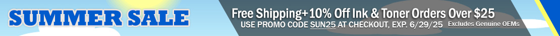 Get Free Shipping + 10% Off Remanufactured and Compatible Ink & Toner Orders Over $25 (excludes OEMs)