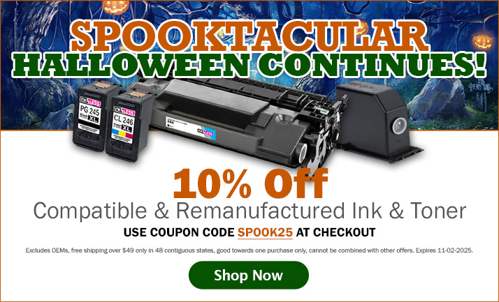 Save 10% on Compatible and Remanufactured Ink & Toner Cartridges (excludes OEM)