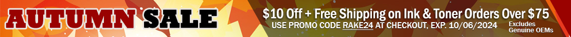 Get $10 Off plus Free Shipping on Compatible and Remanufactured Ink and Toner Orders Over $75 (excludes OEM)