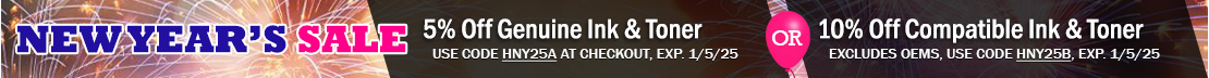 Save 5% On Original OEM Printer Cartridges, or get 10% off Remanufactured and Compatible Ink & Toner