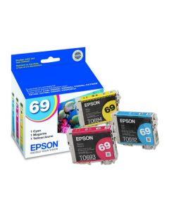 Genuine Epson 69 (T069520) Color Ink Cartridge Multi-Pack (Cyan, Magenta, and Yellow)