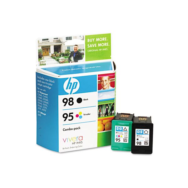 OEM HP 95 HP 98 CB327FN Black and Tri Color Inkjet Cartridge Combo Pack by HP Ink4Less